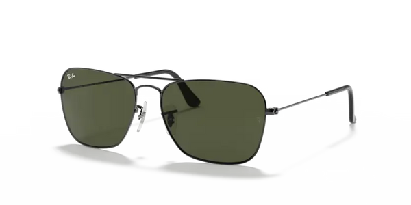 Ray-Ban Caravan Sunglasses Gunmetal with Green Lens RB3136 004