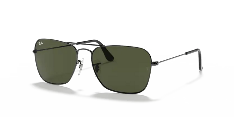 Ray-Ban Caravan Sunglasses Gunmetal with Green Lens RB3136 004