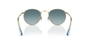 Ray-Ban Round Metal Sunglasses Gold Frame Blue Lens RB3447 001/3M