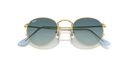 Ray-Ban Round Metal Sunglasses Gold Frame Blue Lens RB3447 001/3M