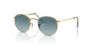 Ray-Ban Round Metal Sunglasses Gold Frame Blue Lens RB3447 001/3M