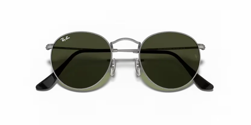 Ray-Ban Round Metal Sunglasses Gunmetal Frame Green Lens RB3447 029