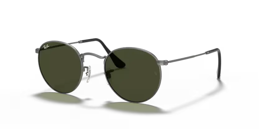 Ray-Ban Round Metal Sunglasses Gunmetal Frame Green Lens RB3447 029