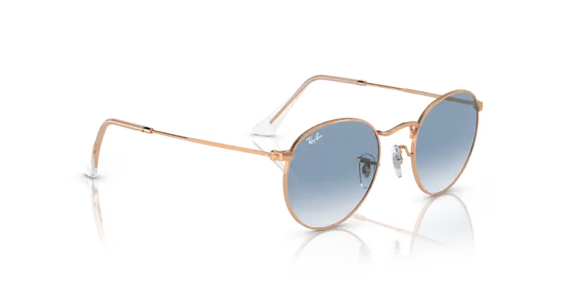 Ray-Ban Round Metal Sunglasses Rose Gold Frame Blue Lens RB3447 92023F