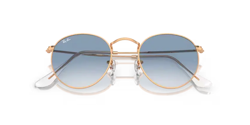 Ray-Ban Round Metal Sunglasses Rose Gold Frame Blue Lens RB3447 92023F