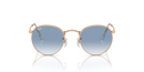Ray-Ban Round Metal Sunglasses Rose Gold Frame Blue Lens RB3447 92023F