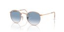 Ray-Ban Round Metal Sunglasses Rose Gold Frame Blue Lens RB3447 92023F