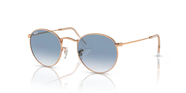 Ray-Ban Round Metal Sunglasses Rose Gold Frame Blue Lens RB3447 92023F