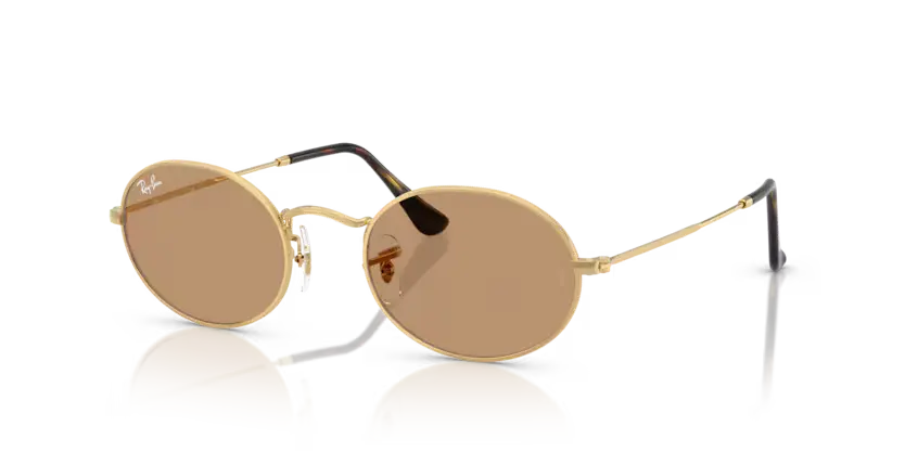 Ray-Ban Oval Sunglasses Arista Frame Brown Lens RB3547 001/53
