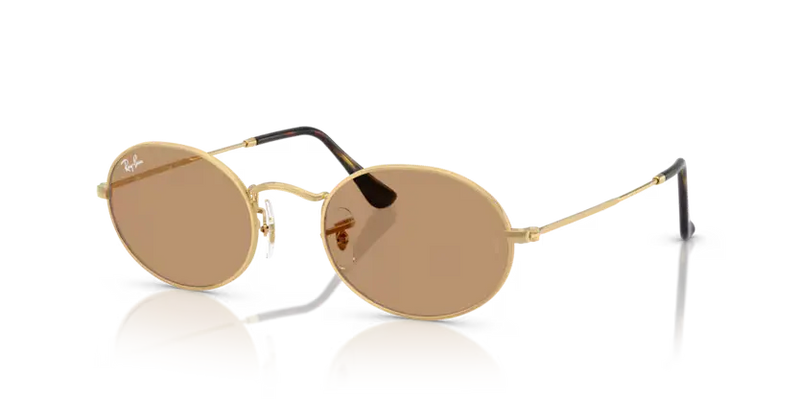 Ray-Ban Oval Sunglasses Arista Frame Brown Lens RB3547 001/53