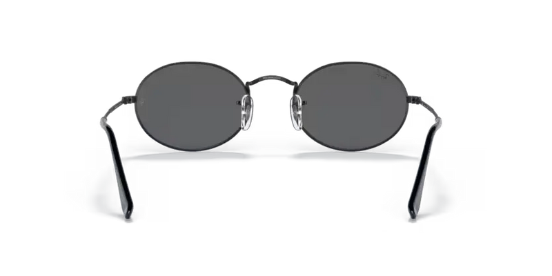 Ray-Ban Oval Sunglasses Black Frame Grey Lens RB3547 002/B1