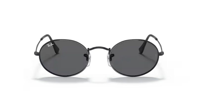 Ray-Ban Oval Sunglasses Black Frame Grey Lens RB3547 002/B1
