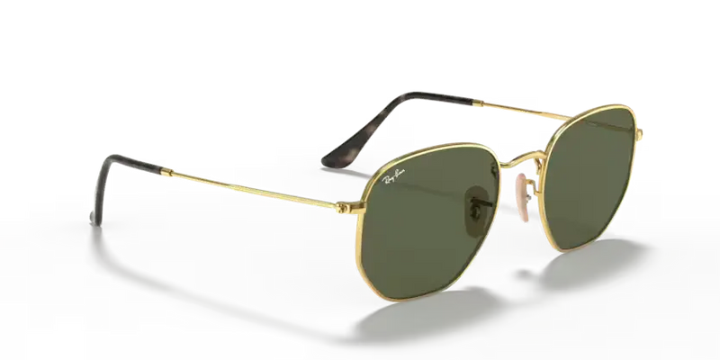 Ray-Ban Hexagonal Sunglasses Arista Frame Green Lens RB3548N 001
