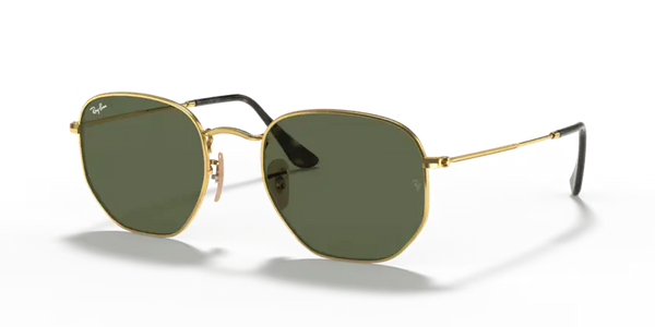 Ray-Ban Hexagonal Sunglasses Arista Frame Green Lens RB3548N 001