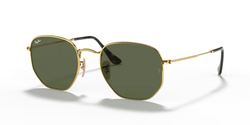 Ray-Ban Hexagonal Sunglasses Arista Frame Green Lens RB3548N 001