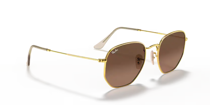 Ray-Ban Hexagonal Sunglasses Arista Frame Brown Gradient Lens RB3548N 912443