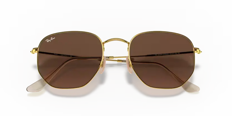 Ray-Ban Hexagonal Sunglasses Arista Frame Brown Gradient Lens RB3548N 912443