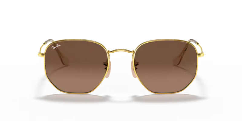 Ray-Ban Hexagonal Sunglasses Arista Frame Brown Gradient Lens RB3548N 912443