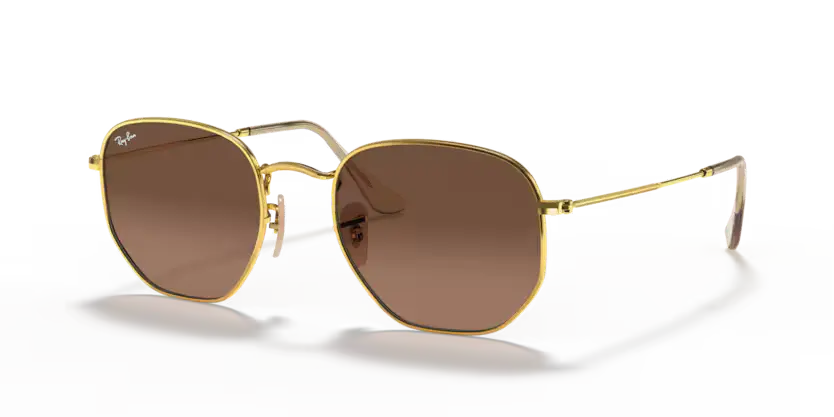 Ray-Ban Hexagonal Sunglasses Arista Frame Brown Gradient Lens RB3548N 912443