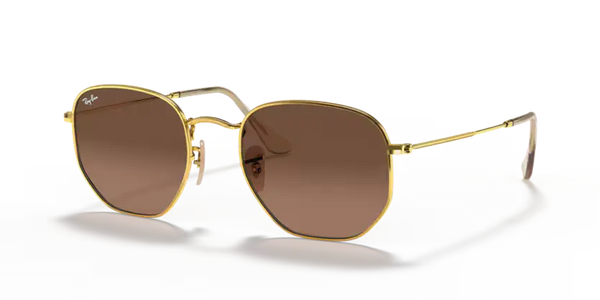 Ray-Ban Hexagonal Sunglasses Arista Frame Brown Gradient Lens RB3548N 912443