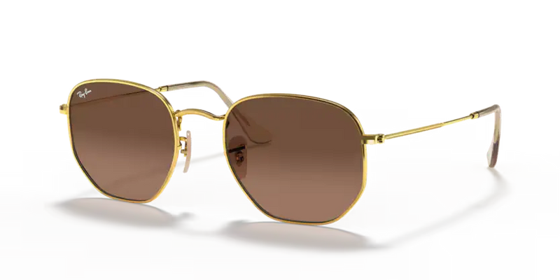Ray-Ban Hexagonal Sunglasses Arista Frame Brown Gradient Lens RB3548N 912443