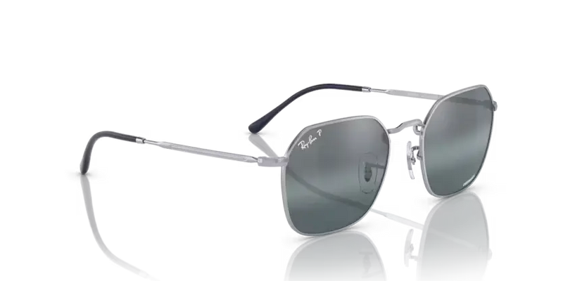 Ray-Ban Jim Sunglasses Silver Frame Blue Polar Lens RB3694 9242G6