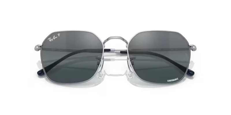 Ray-Ban Jim Sunglasses Silver Frame Blue Polar Lens RB3694 9242G6
