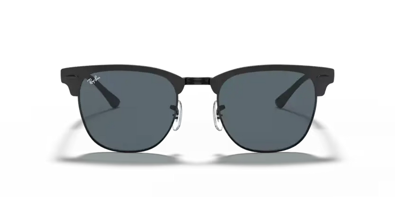 Ray-Ban Clubmaster Metal Sunglasses Black Frame Blue Lens RB3716 186/R5