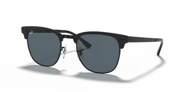 Ray-Ban Clubmaster Metal Sunglasses Black Frame Blue Lens RB3716 186/R5