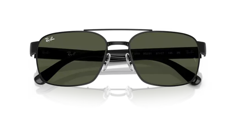 Ray-Ban Sunglasses Black Frame Green Lens RB3751 002/31