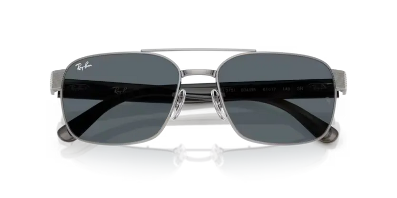 Ray-Ban Sunglasses Gunmetal Frame Blue Lens RB3751 004/R5