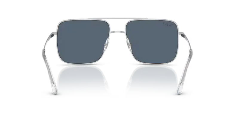 Ray-Ban Ari Sunglasses Square Silver with Blue Lens Polarised RB3758 003/2V
