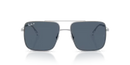 Ray-Ban Ari Sunglasses Square Silver with Blue Lens Polarised RB3758 003/2V