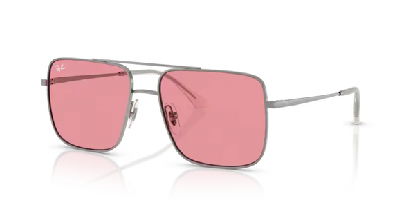Ray-Ban Ari Sunglasses Square Gunmetal with Pink Lens RB3758 004/84