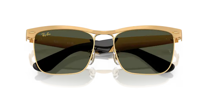Ray-Ban Wayfarer Deluxe Sunglasses Sandblasted Frame Green Lens RB3875 927633