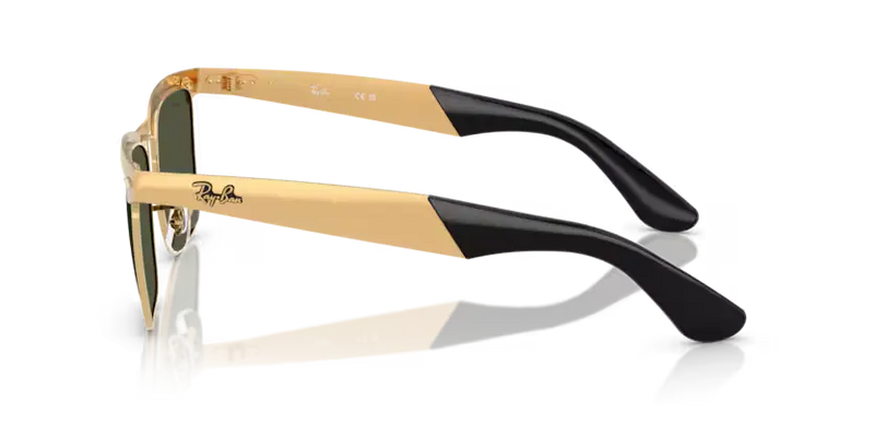 Ray-Ban Wayfarer Deluxe Sunglasses Sandblasted Frame Green Lens RB3875 927633