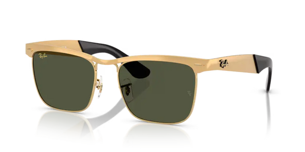 Ray-Ban Wayfarer Deluxe Sunglasses Sandblasted Frame Green Lens RB3875 927633