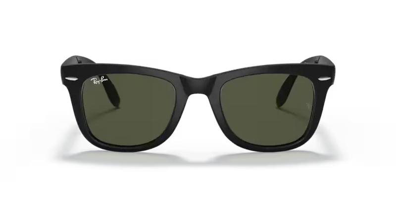 Ray-Ban Folding Wayfarer Sunglasses Matte Black Frame Green Lens RB4105 601S