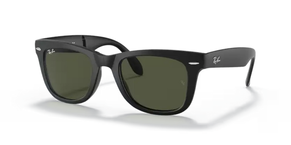 Ray-Ban Folding Wayfarer Sunglasses Matte Black Frame Green Lens RB4105 601S