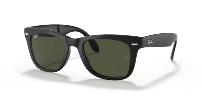 Ray-Ban Folding Wayfarer Sunglasses Matte Black Frame Green Lens RB4105 601S