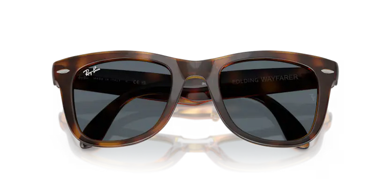 Ray-Ban Folding Wayfarer Sunglasses Havana Frame Blue Lens RB4105 710/R5