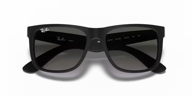 Ray-Ban Justin Sunglasses Rubber Black Frame Gradient Grey Lens RB4165 601/8G