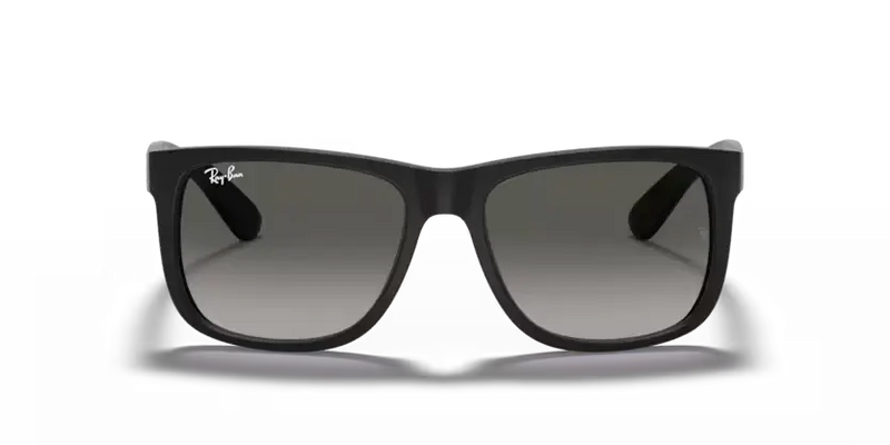Ray-Ban Justin Sunglasses Rubber Black Frame Gradient Grey Lens RB4165 601/8G
