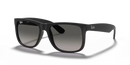 Ray-Ban Justin Sunglasses Rubber Black Frame Gradient Grey Lens RB4165 601/8G