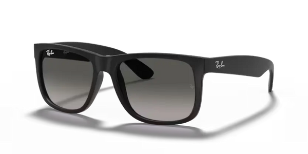 Ray-Ban Justin Sunglasses Rubber Black Frame Gradient Grey Lens RB4165 601/8G