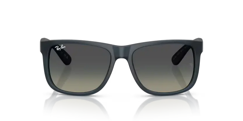 Ray-Ban Justin Sunglasses Rubber Blue Frame Gradient Grey Lens RB4165 681311