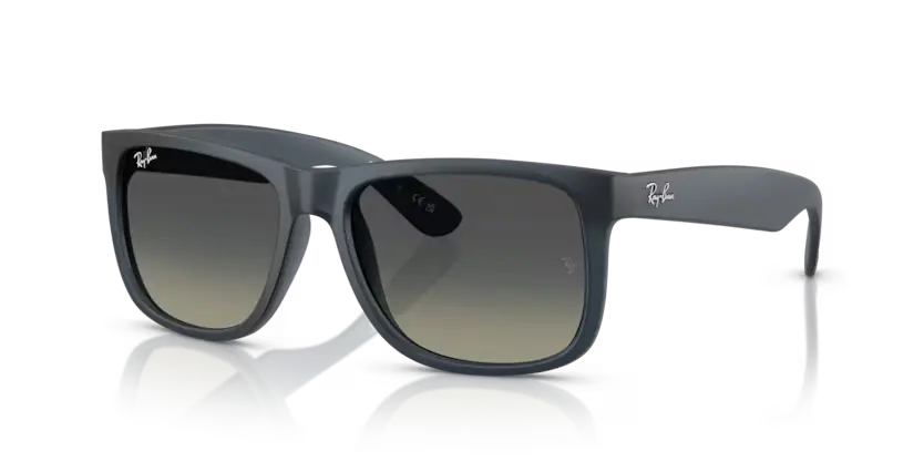 Ray-Ban Justin Sunglasses Rubber Blue Frame Gradient Grey Lens RB4165 681311