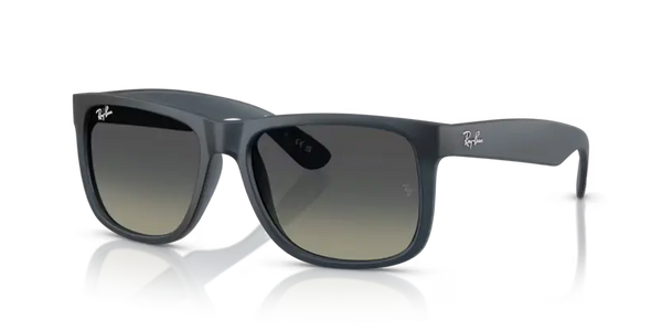 Ray-Ban Justin Sunglasses Rubber Blue Frame Gradient Grey Lens RB4165 681311