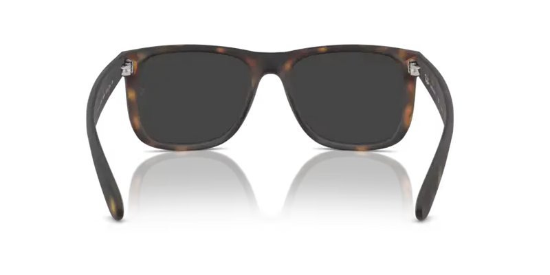 Ray-Ban Justin Sunglasses Rubber Havana Frame Dark Grey Polar Lens RB4165 865/87