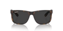 Ray-Ban Justin Sunglasses Rubber Havana Frame Dark Grey Polar Lens RB4165 865/87